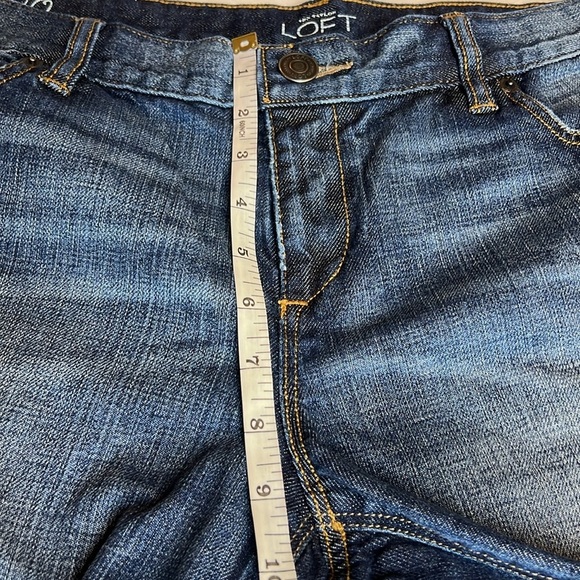 Loft distress roll up Bermuda denim Jean shorts size 10 New - Picture 7 of 8